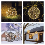 LED karácsonyi bálok - 200 LED, kültéri és beltéri, meleg fehér thumbnail 4