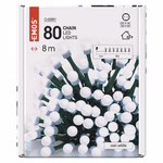 LED karácsonyi fényfüzér, cseresznye – golyók, 8 m, kültéri és beltéri, hideg fehér, időz. thumbnail 6