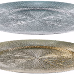 ARTICASA Plate deco silver gold 2as Ø33xh1cm 160gr PP BC thumbnail 1