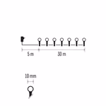 LED karácsonyi fényfüzér, cseresznye – golyók, 30 m, kültéri és beltéri, hideg fehér, időz thumbnail 10