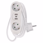Emos Hosszabbító 2 aljzat, +2×USB-A, +1×USB-C / fehér / PVC / 1,4 m  thumbnail 2