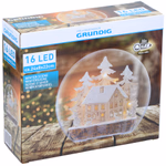 GRUNDIG Hógömb téli ház 16Led meleg fehér 24x8x22cm 2xAA thumbnail 1