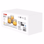 LED dekoráció - 3x viaszgyertya üvegben, 6x AAA, meleg fehér, időzítő thumbnail 2