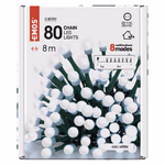 LED karácsonyi fényfüzér, cseresznye – golyók, 8 m, kültéri s beltéri, hideg fehér, progr thumbnail 6