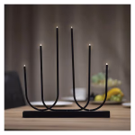 LED gyertyatartó, fém, fehér, 40 cm, 2x AA, beltéri, meleg fehér thumbnail 3