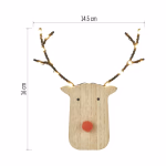 LED dekoráció, fa -rénszarvas, 16 cm, 2x AAA, beltéri, meleg fehér, időzítő thumbnail 2