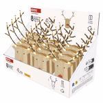 LED dekoráció, fa -rénszarvas, 16 cm, 2x AAA, beltéri, meleg fehér, időzítő thumbnail 3