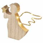 LED dekoráció, fa -angyal, 13 cm, 2x AAA, beltéri, meleg fehér, időzítő thumbnail 1