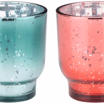 ARTICASA Xmas candle holder ⌀7.3cm 2as ⌀7,3x8,5cm 175gr GL BC -  thumbnail 1