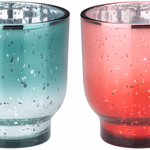 ARTICASA Xmas candle holder ⌀9cm 2as ⌀9x10cm 300gr GL BC thumbnail 1