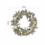 LED dekoráció - fagyöngy koszorú, 3x AA, meleg fehér, időzítő thumbnail 3