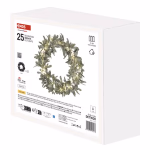 LED dekoráció - fagyöngy koszorú, 3x AA, meleg fehér, időzítő thumbnail 2