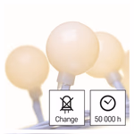 LED fényfüzér, cseresznye – golyók 2,5 cm, 4 m, kültéri és beltéri, meleg fehér, időzítő thumbnail 8