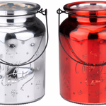 ARTICASA Xmas lantern glass 2as Ø11xh14,5cm 440gr GL BC - 