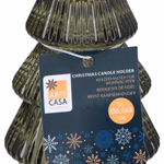 ARTICASA Xmas candle holder Ø6,5xh8cm 195gr GL HT -  thumbnail 1