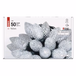 LED karácsonyi fényfüzér – tobozok, 9,8 m, kültéri és beltéri, hideg fehér, programokkal thumbnail 8