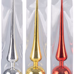 ARTICASA Xmas tree top 25cm 3as 3clr red/silver/gold PET - 