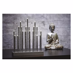 LED gyertyatartó, ezüst, 28,5 cm, 3x AA, beltéri, meleg fehér, időzítő thumbnail 5