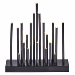 LED gyertyatartó, fekete, 27,5 cm, 3x AA, beltéri, meleg fehér, időzítő thumbnail 1