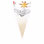 LED papírcsillag, függeszthető, arany csillámporos a szélein, fehér, 60 cm, beltéri thumbnail 3