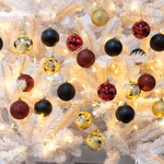 CHRISTMAS GIFTS Karácsonyfadísz gömb D6cm 9gr 6x6cm Műanyag fekete/arany/piros thumbnail 3