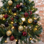 CHRISTMAS GIFTS Karácsonyfadísz gömb D6cm 9gr 6x6cm Műanyag fekete/arany/piros thumbnail 2