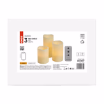 LED dekoráció – 3db viaszgyertya, 3x 3x AAA, beltéri, vintage, távirányító thumbnail 2