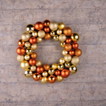 CHRISTMAS GIFTS Karácsonyi gömb koszorú 55db réz 36x8cm 250gr PP műanyag thumbnail 2