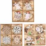 ARTICASA Xmas wooden hanger 3as 12pcs 5,5x6,6x0,3cm 3gr WD BC -  thumbnail 1
