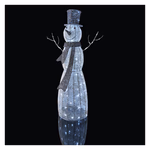 LED karácsonyi hóember, rattan, 124 cm, beltéri, hideg fehér, időzítő thumbnail 5