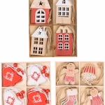 ARTICASA Xmas wooden hanger 3as 12pc 5x7x0,3cm 3gr WD BC -  thumbnail 1
