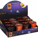 ARTICASA Halloween tealight holder 2as Hallow ⌀6.1x7.5cm displ12 130g GL BC
