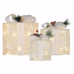 LED díszes ajándékok, 3 méret, beltéri, meleg fehér thumbnail 2