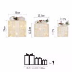 LED díszes ajándékok, 3 méret, beltéri, meleg fehér thumbnail 3