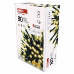 LED karácsonyi fényfüzér, 8 m, kültéri és beltéri, meleg fehér, progr, időz. thumbnail 2