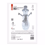 LED karácsonyi hóember, rattan, 82 cm, beltéri, hideg fehér, időzítő thumbnail 5