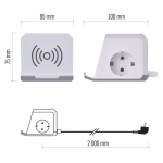 EMOS Hosszabbító/elosztó (kocka) 2 m / 2 aljzat / fehér / 2×USB-A+1×USB-C+Qi / 1,5 mm2 thumbnail 3