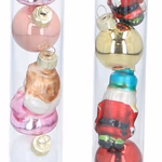 ARTICASA Xmas ornaments 2as 9pc Ø3xh34,5cm 40gr GL PET