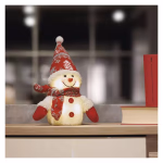 LED karácsonyi világító hóember, 25 cm, 3x AA, beltéri, meleg fehér, időzítő, szürke foglalat thumbnail 5