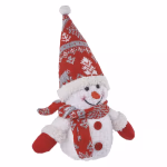 LED karácsonyi világító hóember, 25 cm, 3x AA, beltéri, meleg fehér, időzítő, szürke foglalat thumbnail 4