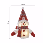 LED karácsonyi világító hóember, 25 cm, 3x AA, beltéri, meleg fehér, időzítő, szürke foglalat thumbnail 6