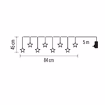 LED karácsonyi fényfüggöny – csillagok, 45x84 cm, kültéri és beltéri, meleg fehér thumbnail 8