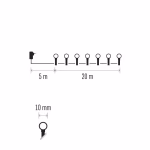 LED karácsonyi fényfüzér,cseresznye–golyók, 20 m, kültéri és beltéri, többszínű,progr,időz thumbnail 4