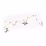 LED karácsonyi fényfüzér ezüst – csillagok, 1,9 m, 2x AA, beltéri, meleg fehér, időzítő thumbnail 2