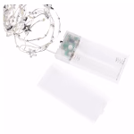 LED karácsonyi fényfüzér ezüst – csillagok, 1,9 m, 2x AA, beltéri, meleg fehér, időzítő thumbnail 3