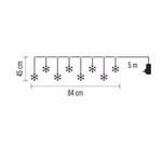 LED karácsonyi fényfüggöny – hópelyhek, 84 cm, beltéri, meleg fehér thumbnail 7