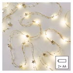 LED karácsonyi fényfüzér arany – csillagok, 1,9 m, 2x AA, beltéri, meleg fehér, időzítő thumbnail 3