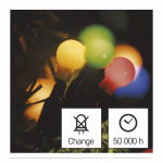 LED karácsonyi fényfüzér,cseresznye–golyók, 30 m, kültéri és beltéri, többszínű,progr,időz thumbnail 6