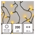 LED karácsonyi fényfüzér, cseresznye–golyók,20 m,kültéri és beltéri,meleg fehér,progr,időz thumbnail 3