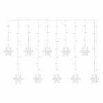 LED karácsonyi fényfüggöny – hópelyhek, 135x50 cm,  beltéri, hideg fehér thumbnail 2